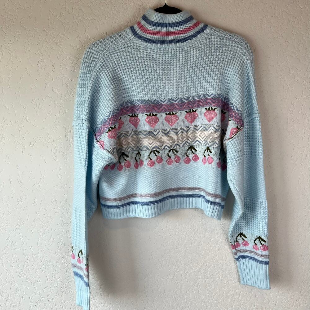 Women's Light Blue Patterned Sweater - image 7